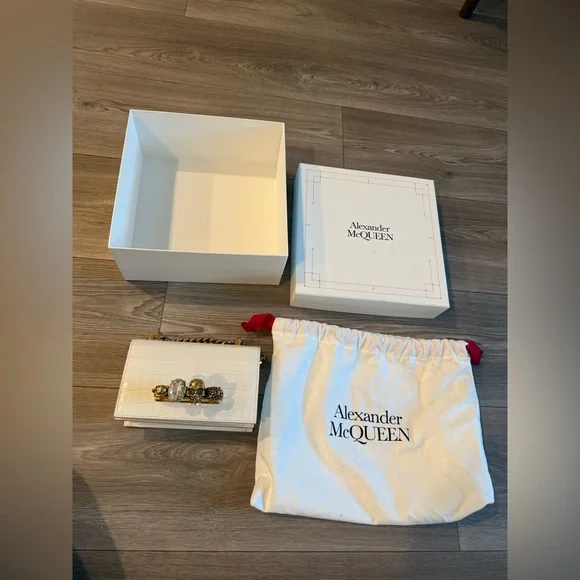 Alexander McQueen Women's Mini Jewelled Satchel in Deep Ivory. New w/out tags. - Picture 5 of 13